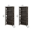 Key West 5 Shelf Bookcase Set in Dark Gray Hickory - Engineered Wood