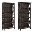 Key West 5 Shelf Bookcase Set in Dark Gray Hickory - Engineered Wood