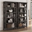 Key West 5 Shelf Bookcase Set in Dark Gray Hickory - Engineered Wood