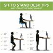 Cabot 48W Electric Height Adjustable Standing Desk in White - Engineered Wood