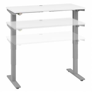 Cabot 48W Electric Height Adjustable Standing Desk in White - Engineered Wood
