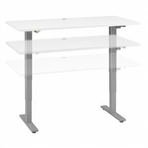Cabot 60W Electric Height Adjustable Standing Desk in White - Engineered Wood