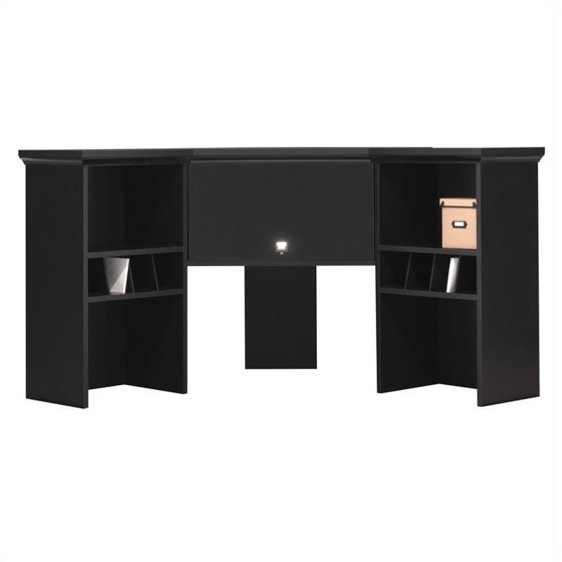 Bush Furniture Stockport Corner Hutch In Classic Black My62901 03 Bush Furniture Stockport Corner Hutch In Classic Black