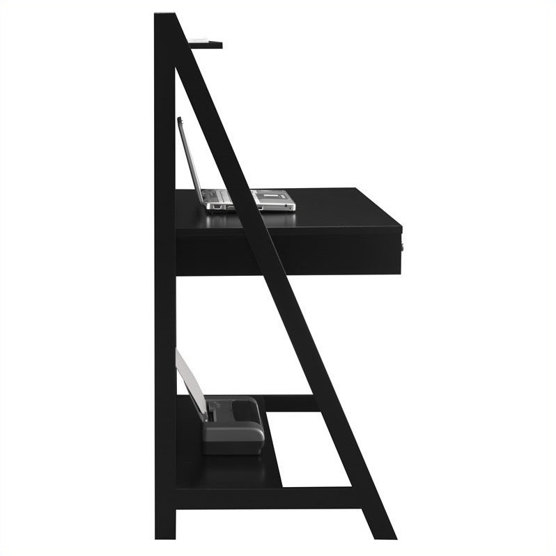Bush Myspace Alamosa Wood Ladder Desk In Black My72701 03 Bush Myspace Alamosa Wood Ladder Desk In Black
