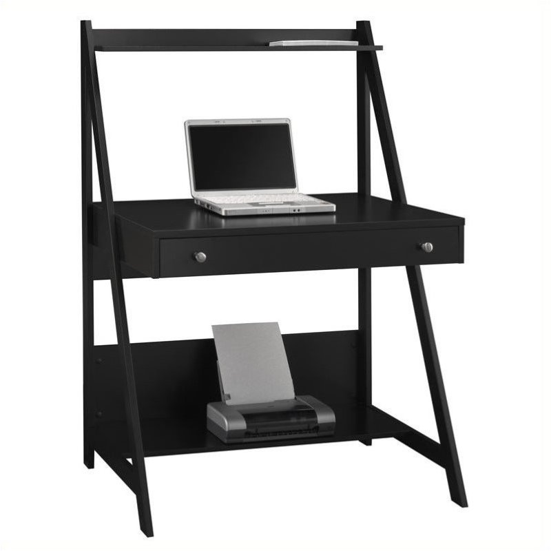 Bush Furniture Alamosa Ladder Desk In Classic Black My72701 03