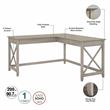 Bush Key West Engineered Wood L-Shaped Desk and Chair Set in Washed Gray