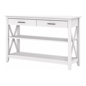 Key West Console Table with Drawers in Pure White Oak - Engineered Wood