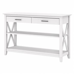 Key West Console Table with Drawers in Pure White Oak - Engineered Wood
