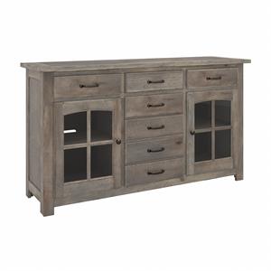 leonis 62w buffet cabinet in lakewood gray - wood veneer
