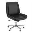 Bush Montrese Upholstered Faux Leather Office Chair with Wingback in Black