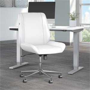 Montrese Wingback Leather Office Chair in White - Bonded Leather