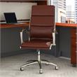 Bush Somerset Upholstered Faux Leather Executive Office Chair in Harvest Cherry