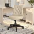 Bush Saratoga Upholstered Faux Leather Office Chair with Mid Back in White