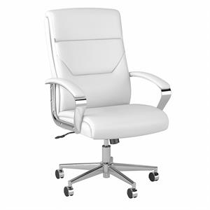 Somerset High Back Leather Executive Office Chair in White - Bonded Leather
