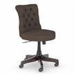 Townhill Mid Back Tufted Office Chair in Brown Fabric