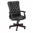 Yorktown High Back Tufted Office Chair with Arms in Black - Bonded Leather