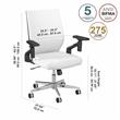 Cabot Mid Back Leather Office Chair in White