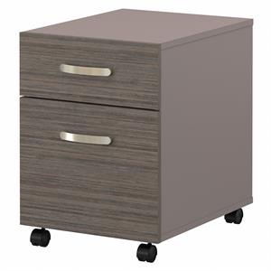commerce 2 drawer mobile file cabinet in cocoa and pewter - engineered wood