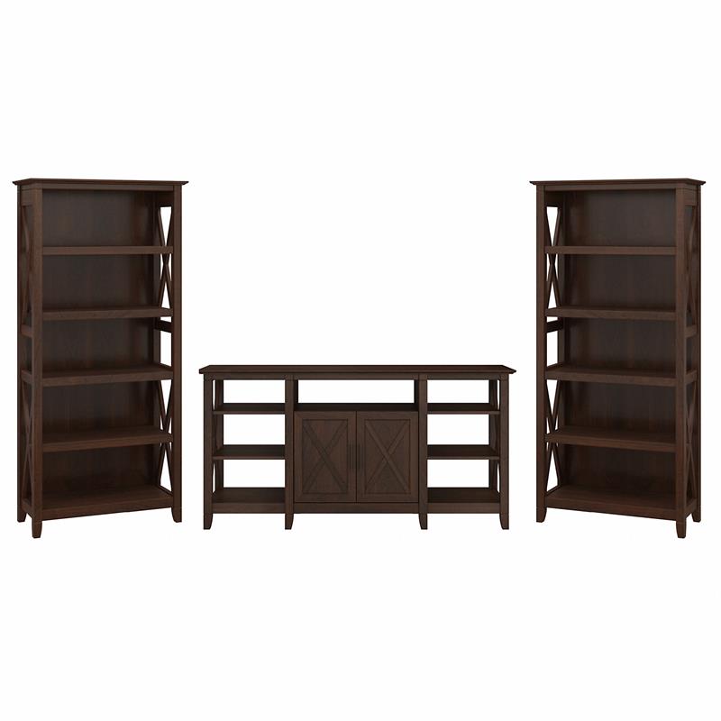 Key West Tall Tv Stand With Set Of 2, Tv Stands With Matching Bookcases