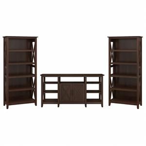 key west tall tv stand with set of 2 bookcases