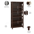 Key West 5 Shelf Bookcase Set in Bing Cherry - Engineered Wood