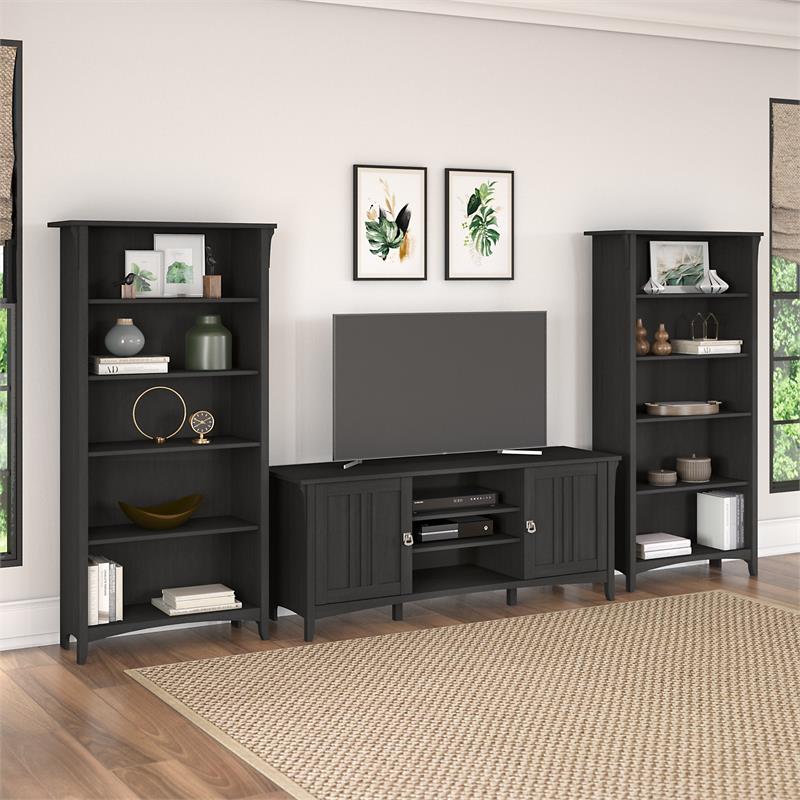 Salinas Tv Stand With Set Of 2, Tv Stands With Matching Bookcases