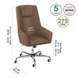 Latitude High Back Leather Box Chair in Saddle Tan - Bonded Leather