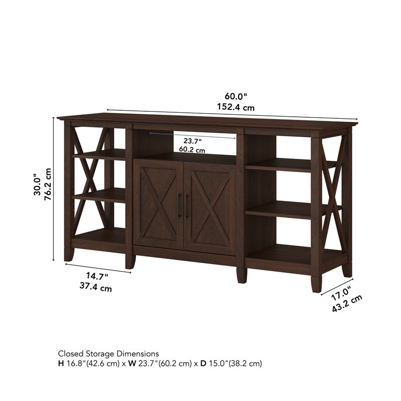 Key West Tall TV Stand for 65 Inch TV in Bing Cherry - Engineered Wood