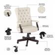Bush Key West High Back Fabric Office Chair with Arms in Cream