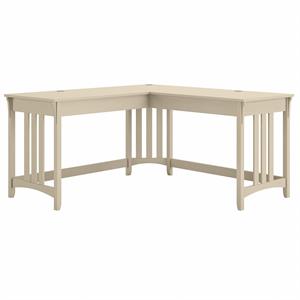 Salinas 60W L Shaped Writing Desk in Antique White - Engineered Wood