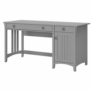 Salinas 60W Computer Desk with Storage in Cape Cod Gray - Engineered Wood