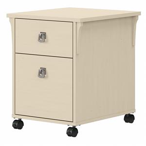 Salinas 2 Drawer Mobile File Cabinet in Antique White - Engineered Wood