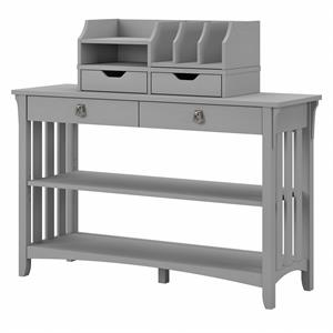 salinas console table with organizers in cape cod gray - engineered wood
