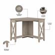 Key West Small Corner Desk in Washed Gray - Engineered Wood