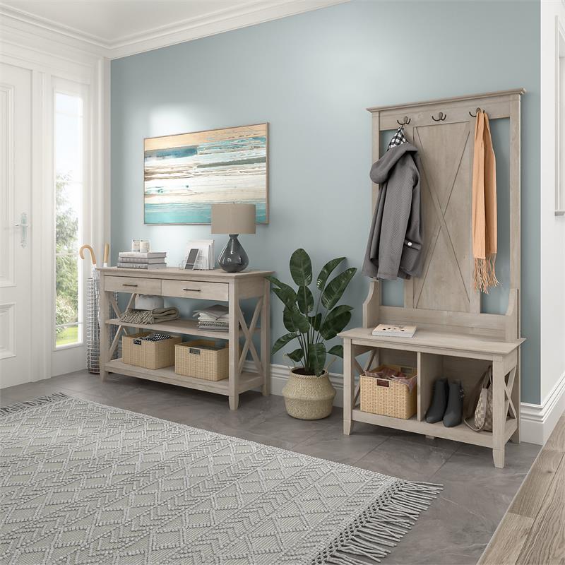 Console table discount with coat rack