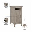 Key West Nightstand with Door in Washed Gray - Engineered Wood