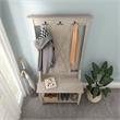 Key West Hall Tree with Shoe Storage Bench in Washed Gray - Engineered Wood