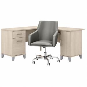 somerset 60w l shaped desk with mid back chair