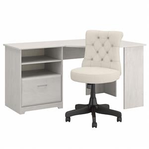 cabot 60w corner desk with tufted office chair