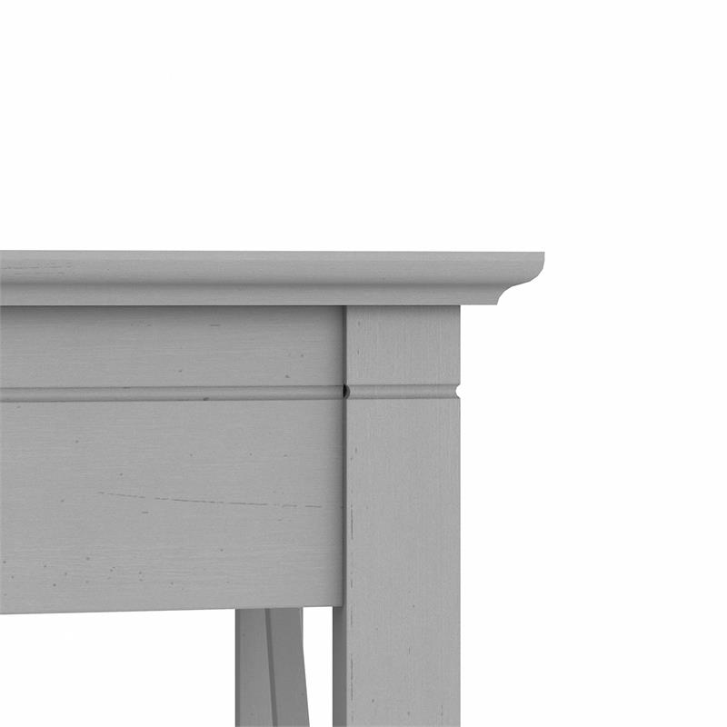 Bush Key West Engineered Wood Writing Desk with Tufted Chair in Cape Cod Gray