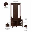 Key West Hall Tree with Shoe Storage Bench in Bing Cherry - Engineered Wood