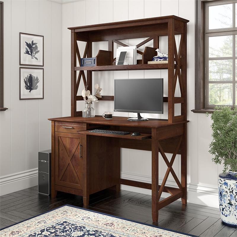 Key West 48w Small Computer Desk With Hutch In Bing Cherry Engineered Wood Cymax Business Key West 48w Small Computer Desk With, White Youth Desk With Hutchinsons