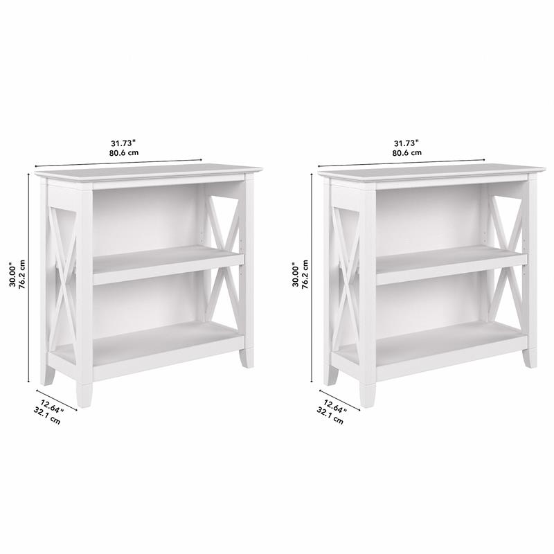 Pure White Oak Engineered Wood, Small White 2 Shelf Bookcase