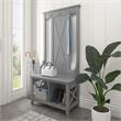 Key West Hall Tree with Shoe Storage Bench in Cape Cod Gray - Engineered Wood