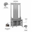 Key West Hall Tree with Shoe Storage Bench in Cape Cod Gray - Engineered Wood