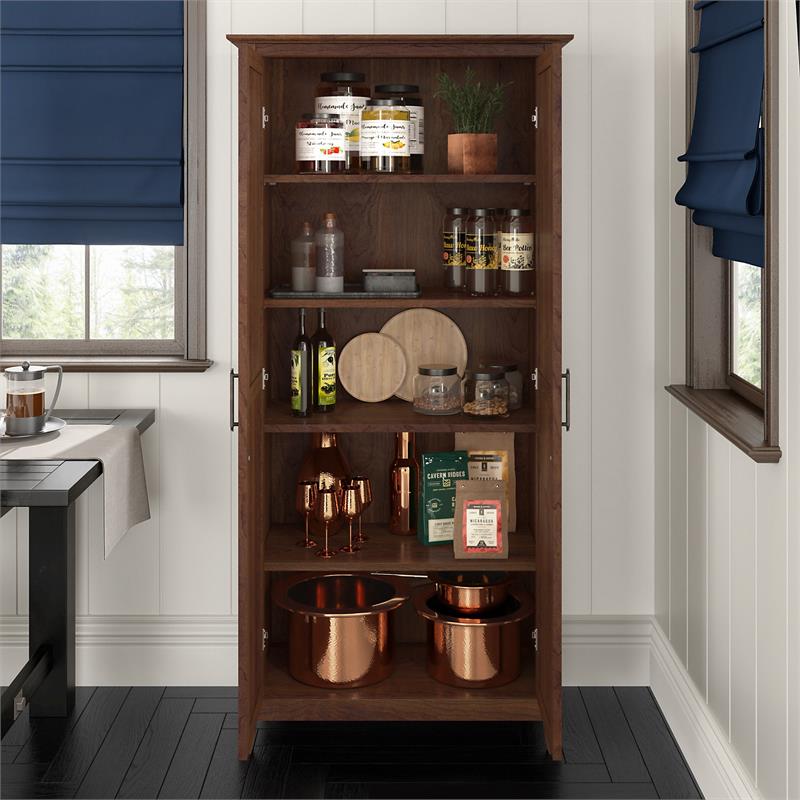Key West Kitchen Pantry Cabinet in Bing Cherry - Engineered Wood ...