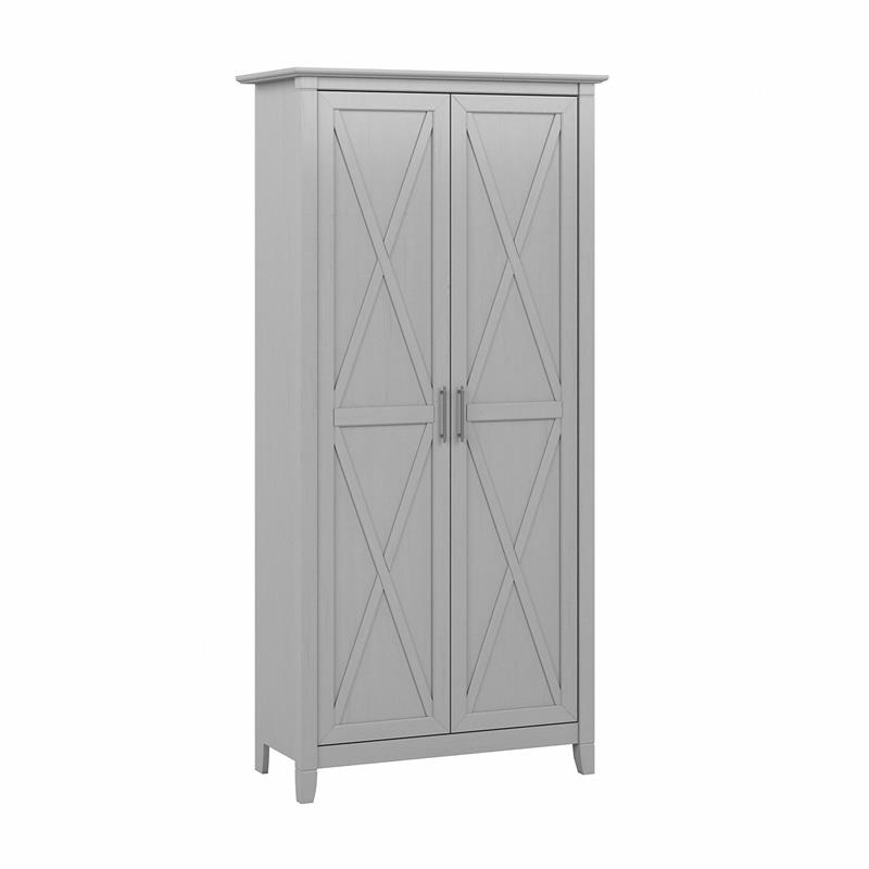 Bush Furniture Fairview Small Storage Cabinet with Doors and Shelves Cape Cod Gray