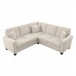Stockton 86W L Shaped Sectional Couch in Cream Herringbone Fabric
