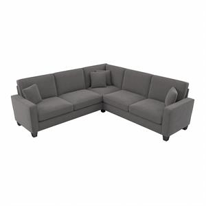 stockton 98w l shaped sectional couch in french gray herringbone fabric