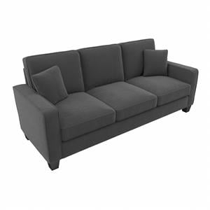 stockton 85w sofa in charcoal gray herringbone fabric